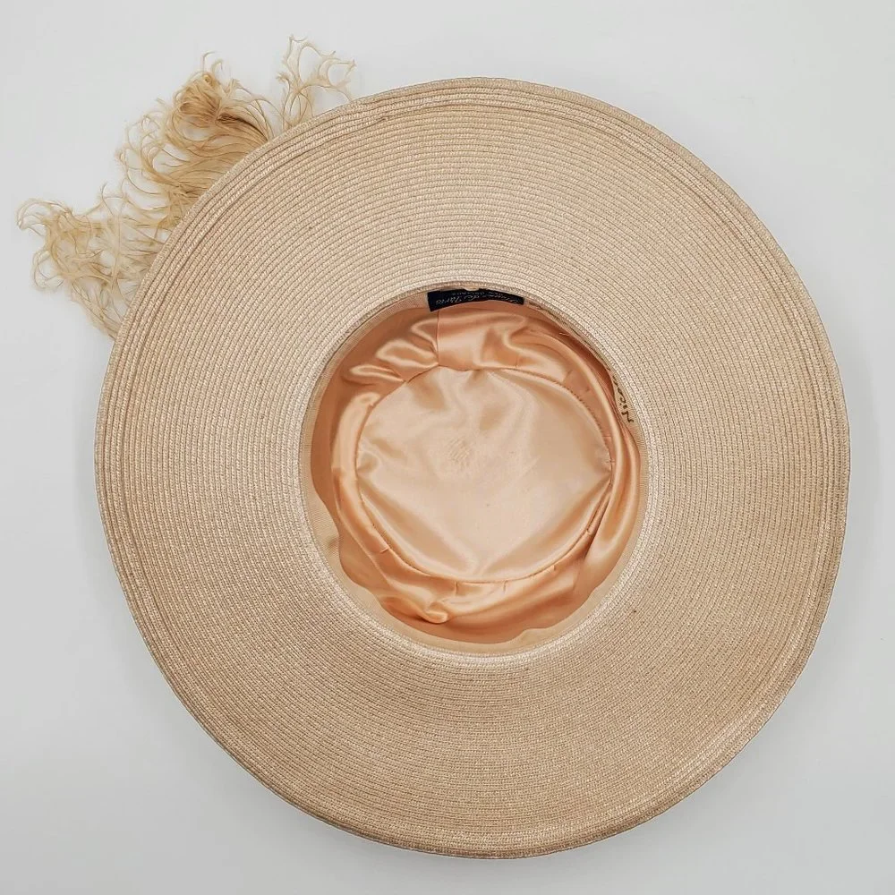 Fleur de Paris Boater's Straw Hat with Feathers